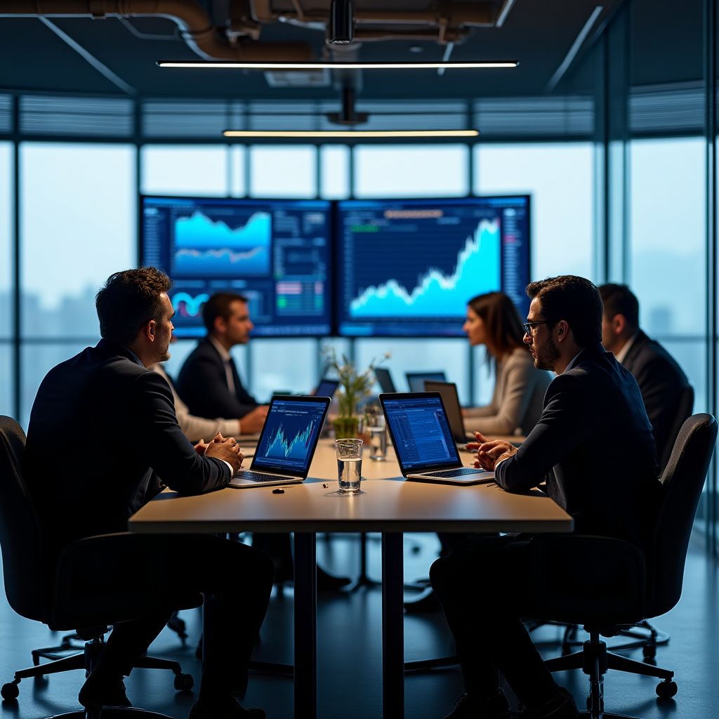 Equipo analizando tendencias financieras